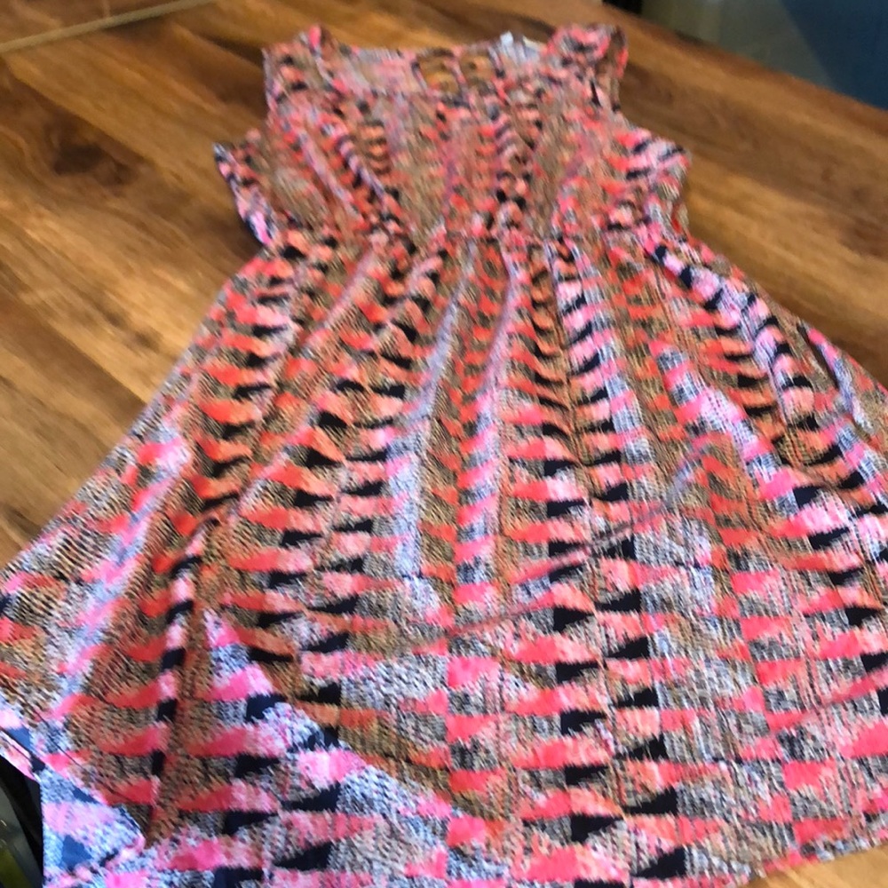 Bloom pink and black cut out & cinched dress Med - Picture 7 of 8
